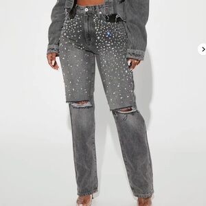 Embellished Gray Women Jeans